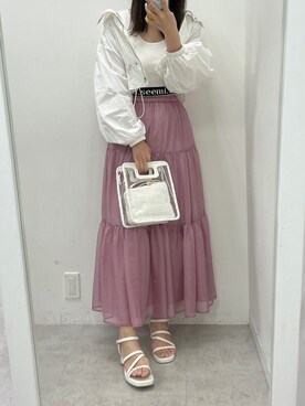 「春カラー」｜「アイテム（マウンテンパーカー）」を使った、marikoさん（レディース・162cm）の春コーディネート