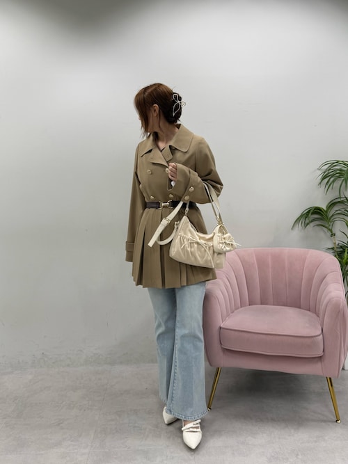 セール】【S/Mサイズ展開】ベルト付きトレンチコート（トレンチコート