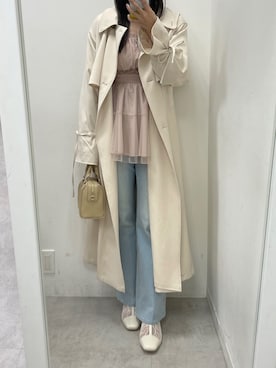 「one after another NICE CLAUP（ワンアフターアナザーナイスクラップ）のアイテム（トレンチコート）」を使った、marikoさん（レディース・162cm）の冬コーディネート