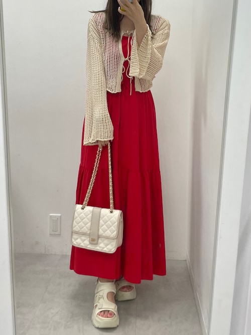 透かしあみトップス+カットワンピースセット（ワンピース）｜one after