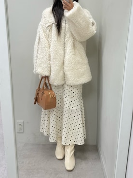 「one after another NICE CLAUP（ワンアフターアナザーナイスクラップ）のアイテム（ブルゾン）」を使った、marikoさん（レディース・162cm）の冬コーディネート