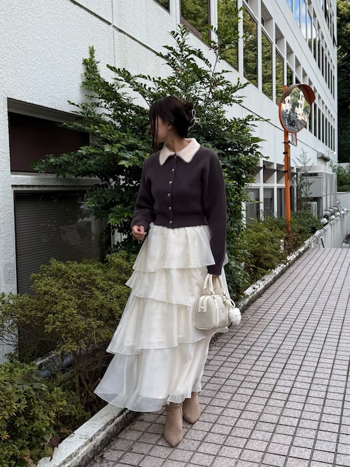 ackaアイボリー ティアードロングスカート ティアードロングスカート（スカート）｜one after another NICE CLAUP