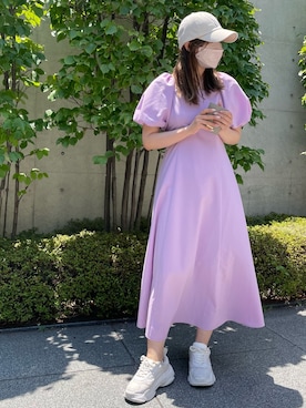 「NUN（エヌユーエヌ）のアイテム」を使った、marikoさん（レディース・162cm）の夏コーディネート