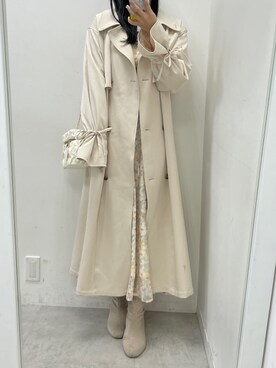 「one after another NICE CLAUP（ワンアフターアナザーナイスクラップ）のアイテム（トレンチコート）」を使った、marikoさん（レディース・162cm）の冬コーディネート