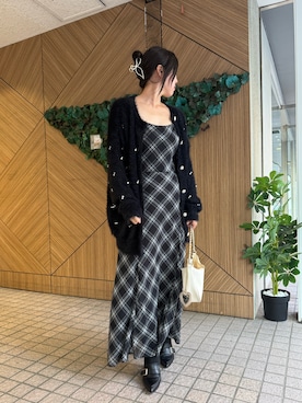 「one after another NICE CLAUP（ワンアフターアナザーナイスクラップ）のアイテム（ワンピース）」を使った、marikoさん（レディース・162cm）の秋コーディネート