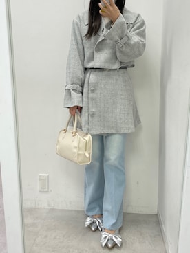 「one after another NICE CLAUP（ワンアフターアナザーナイスクラップ）のアイテム（トレンチコート）」を使った、marikoさん（レディース・162cm）の冬コーディネート