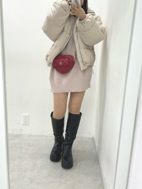 「one after another NICE CLAUP（ワンアフターアナザーナイスクラップ）の【フードの取り外し可能】マルチウェイエコダウンジャケット（ダウンジャケット/コート）」を使った、marikoさん（レディース・162cm）の冬コーディネート