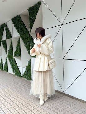 「アイテム（ノーカラーコート）」を使った、marikoさん（レディース・162cm）の秋コーディネート