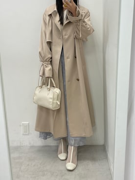 「one after another NICE CLAUP（ワンアフターアナザーナイスクラップ）のアイテム（トレンチコート）」を使った、marikoさん（レディース・162cm）の春コーディネート
