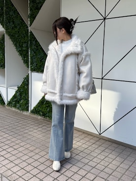 「アイテム（ムートンコート）」を使った、marikoさん（レディース・162cm）の秋コーディネート