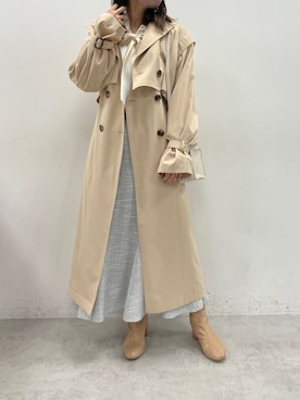 「ほめられ本命コーデ」｜「アイテム（トレンチコート）」を使った、marikoさん（レディース・162cm）の冬コーディネート