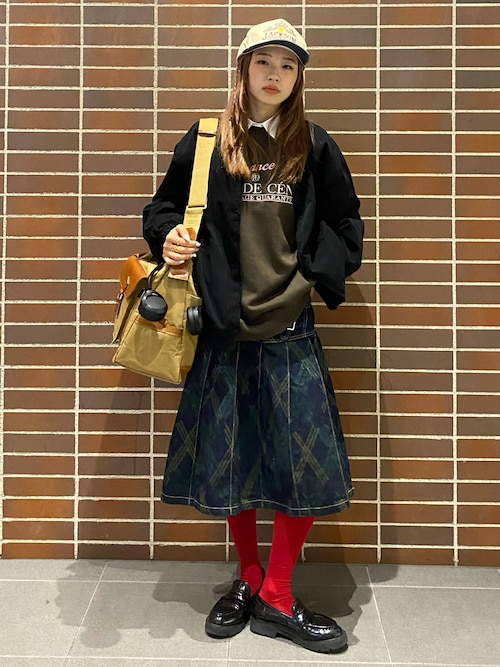 SLY L／W PRINT CHECK PLEATS ミドルスカート sly チェックプリーツミドルスカート