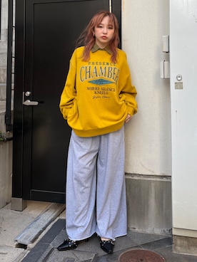 「アイテム（スウェット）」を使った、miyu kaneko さん（レディース・160cm）の夏コーディネート