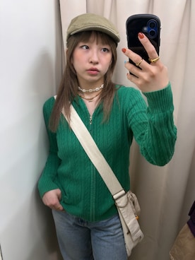 「Ungrid（アングリッド）のアイテム（帽子）」を使った、miyu kaneko さん（レディース・160cm）の春コーディネート