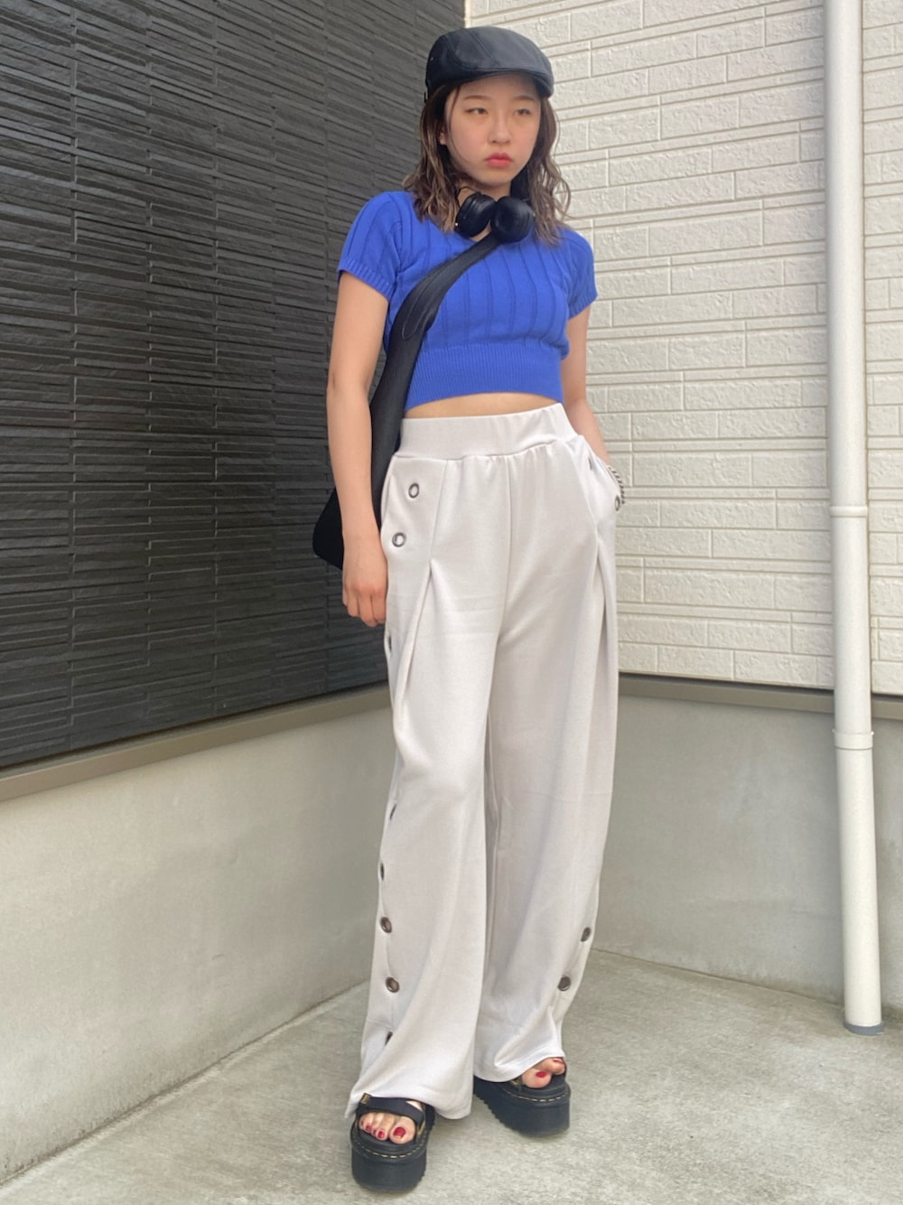 juemi EMB Crease Wide Sweat Pants red ブランド公式通販