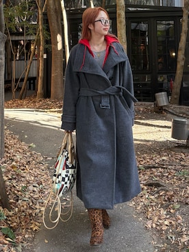 「アイテム（バックパック/リュック）」を使った、miyu kaneko さん（レディース・160cm）の冬コーディネート