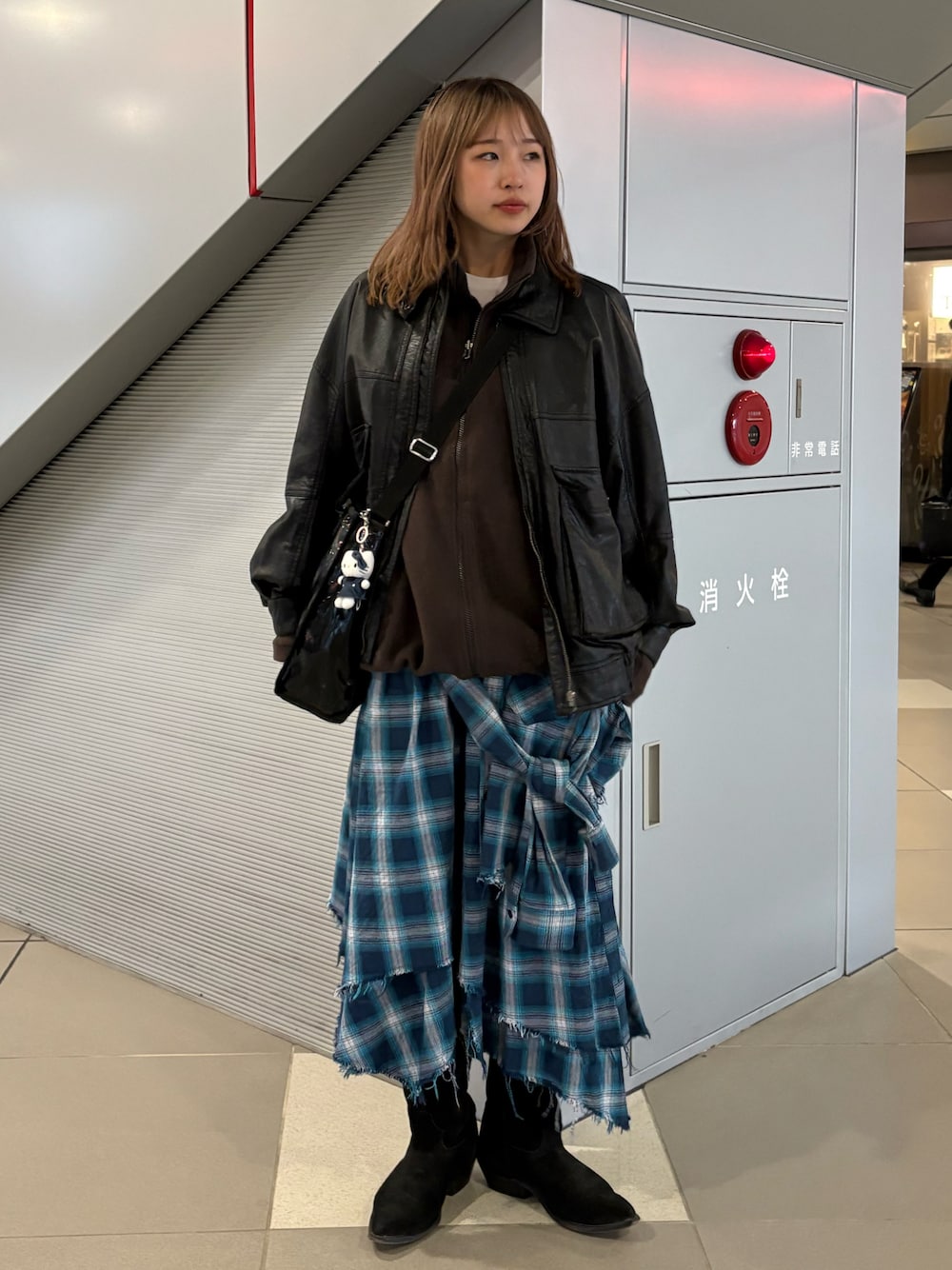 SLY DAMAGE FLANNEL 2WAY スカート SLY チェック アシメ スカート