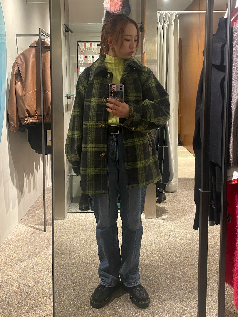 OVER MIDI CHECK COAT オーバー ミディ チェック コートを使った人気