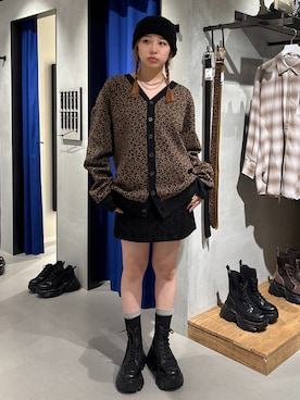 「アイテム（ニットキャップ/ビーニー）」を使った、miyu kaneko さん（レディース・160cm）の秋コーディネート