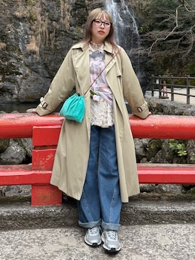 「SLY（スライ）のアイテム（パンツ）」を使った、miyu kaneko さん（レディース・160cm）の冬コーディネート