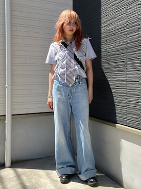 「MOUSSY（マウジー）のアイテム」を使った、miyu kaneko さん（骨格ストレート・レディース・160cm）の夏コーディネート