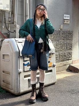 「アイテム（カーディガン/ボレロ）」を使った、miyu kaneko さん（レディース・160cm）の秋コーディネート