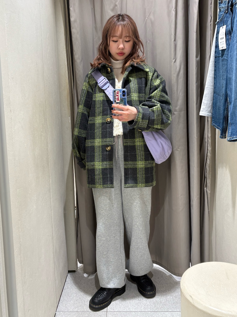 OVER MIDI CHECK COAT オーバー ミディ チェック コートを使った人気