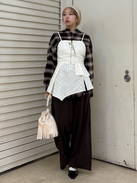 「アイテム（スウェットパンツ）」を使った、miyu kaneko さん（レディース・160cm）の夏コーディネート