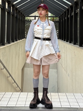 「アイテム（カーディガン/ボレロ）」を使った、miyu kaneko さん（レディース・160cm）の夏コーディネート
