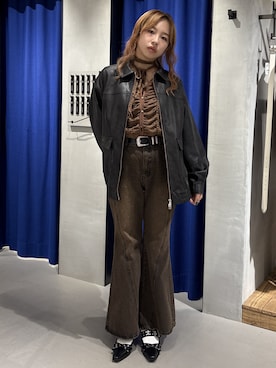 「アイテム（ブルゾン）」を使った、miyu kaneko さん（レディース・160cm）の秋コーディネート