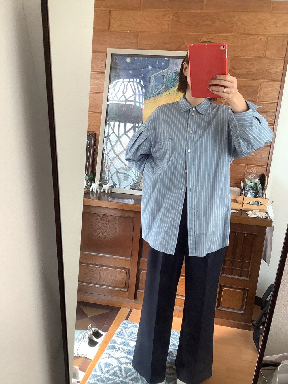 RIM.ARK 2tuck sleeve wide stripe シャツ RIM.ARK（リムアーク）の「2tuck sleeve wide stripe SH（シャツ