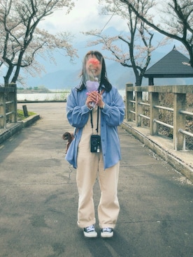 「Avail（アベイル）のアイテム（オールインワン・サロペット）」を使った、にまめさん（レディース・149cm）の春コーディネート