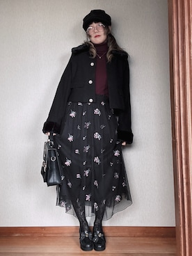 「アイテム（キャスケット）」を使った、すずらんさん（レディース・162cm・20代）の秋コーディネート