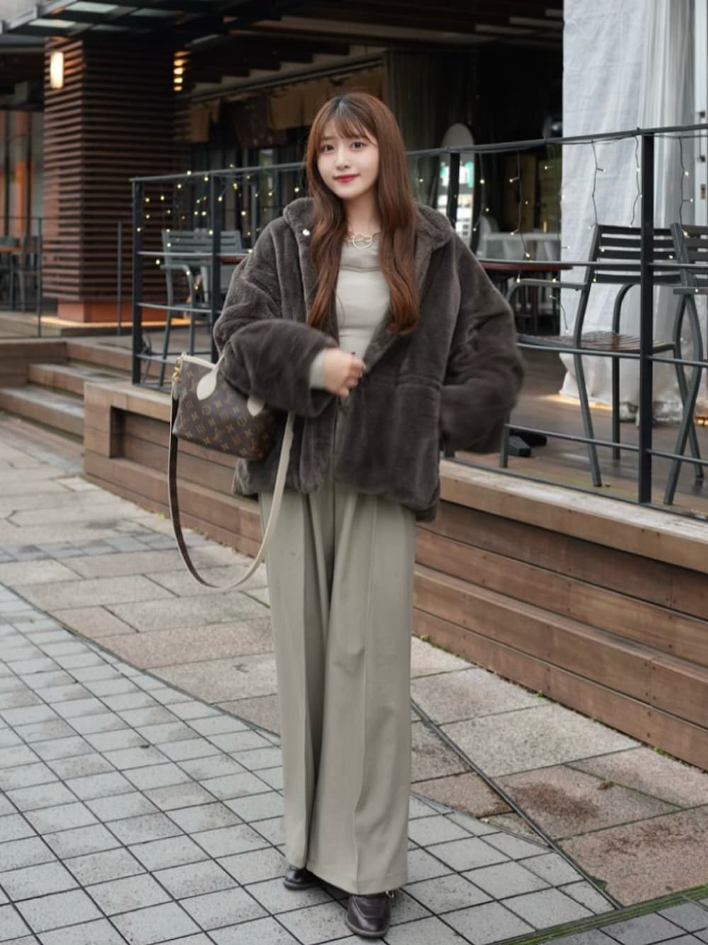 2way peplum fake fur coat / 2way ペプラム フェイク ファーコートを