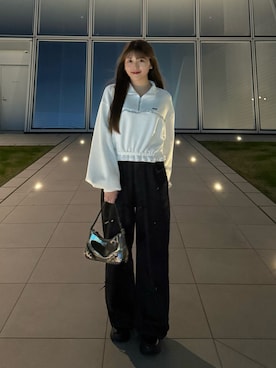 「アイテム（スウェット）」を使った、きらりさん（レディース・164cm）の秋コーディネート