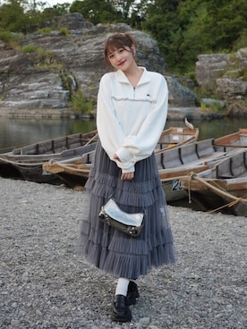 「アイテム（ローファー）」を使った、きらりさん（レディース・164cm）の秋コーディネート