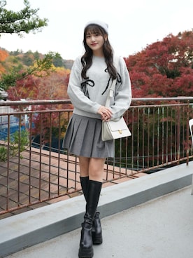 「アイテム（ニットキャップ/ビーニー）」を使った、きらりさん（レディース・164cm）の秋コーディネート