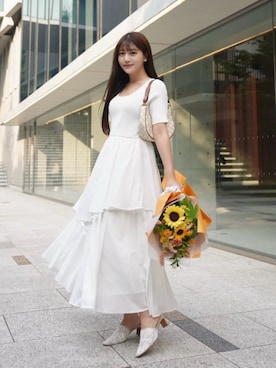 「アイテム（パンプス）」を使った、きらりさん（レディース・164cm）の夏コーディネート
