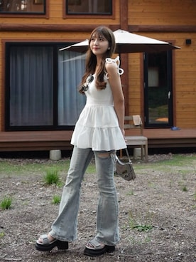 「アイテム（サングラス）」を使った、きらりさん（レディース・164cm）の秋コーディネート