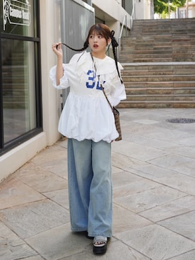「w closet（ダブルクローゼット）のアイテム」を使った、きらりさん（レディース・164cm）の夏コーディネート
