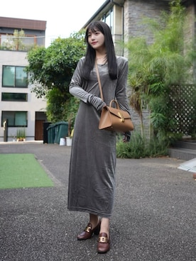 「アイテム（ワンピース/ドレス）」を使った、きらりさん（レディース・164cm）の秋コーディネート