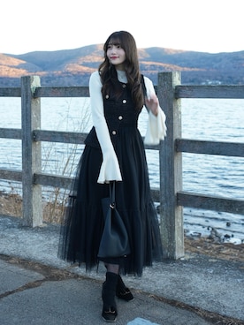 「CELINE（セリーヌ）のアイテム」を使った、きらりさん（レディース・164cm）の冬コーディネート