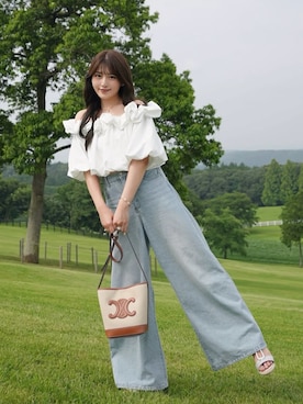 「CELINE（セリーヌ）のアイテム」を使った、きらりさん（レディース・164cm）の夏コーディネート