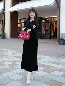 「アイテム（バッグ）」を使った、きらりさん（レディース・164cm）の冬コーディネート