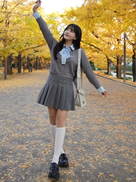 「アイテム（レッグウェア）」を使った、きらりさん（レディース・164cm）の秋コーディネート