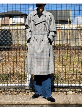 「OVERCOAT（オーバーコート）のアイテム」を使った、KIMさん（メンズ・176cm）の秋コーディネート