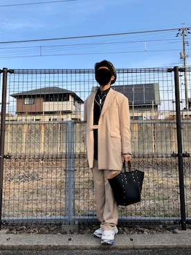 「NOのアイテム（パンツ）」を使った、KIMさん（メンズ・176cm）の春コーディネート