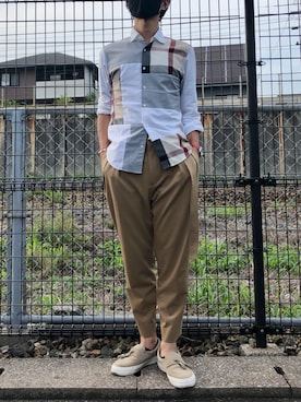 「FHB（エフエイチビー）のアイテム」を使った、KIMさん（メンズ・176cm）の夏コーディネート