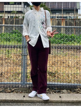 「ペイント」｜「アイテム（アクセサリー）」を使った、KIMさん（メンズ・176cm）の秋コーディネート