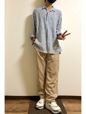 「NOのアイテム（パンツ）」を使った、KIMさん（メンズ・176cm）の秋コーディネート